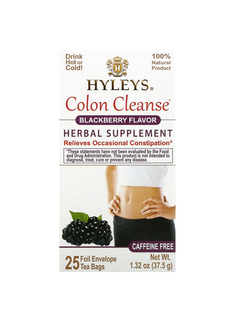 Colon Cleanse, Blackberry, Caffeine Free, 25 Tea Bags, 1.32 oz (37.5 g)
